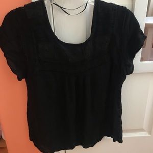 Black, Scooped Neck Blouse